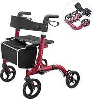 Walkers for Seniors Walking Frame,Rollator Lightweight Folding 4 Wheel Walker with Seat Lockable Brakes Ergonomic Handles and Carry Bag,Space Saver rollator Walker, Durable Mobility Aid The New