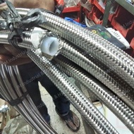 NEWEST Teflon Hose PTFE Braided Flexible Stainless 1/ 2" 100cm + NJ