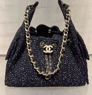 Chanel 25a 25bag small tweed black 小號 毛呢 黑色 亮片 珠片 hobo 25 ‖ Coco handle nano 飯盒包 25s