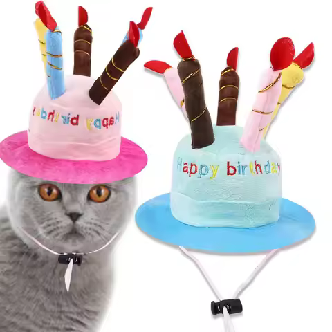 Birthday Cake Pet Cap Dog Cat Hat Cake Candle Cats Dogs Cosplay Birthday Party Costume Headwear Acce