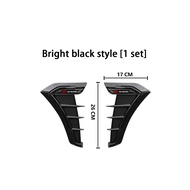 Glossy Black Carbon Fiber Leaf Plate Side Wing Fender Air Guide Vent Grill Grille 3D Cover Trim for