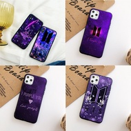 iphone 11 12 13 Pro Max Mini SD8 bts logo purple Soft Silicone Phone Case Cover