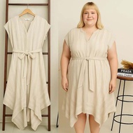 RE532 DKNY Pure Asymmetrical Belted Linen Maxi Dress A.A2