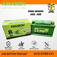 [ Installation Provided ] DIN80L - LN4 AMARON JADE AGM  Car Battery Bateri Kereta MERZ BMW AUDI PORCHE