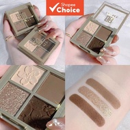 DIKALU 4-Color Peach Blossom Eyeshadow Palette Grandma Grey Smoky Matte Pearl Fade City Makeup