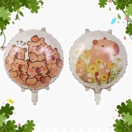 18 inches Round two sided Cute Docile Capybara birthday party decorations aluminum foil balloon