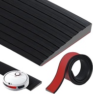 Rubber Door Threshold Ramp, 7.6 cm x 1 cm x 1 m, Threshold Transition Rail, Self-Adhesive Transition