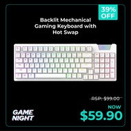 HAVIT HVKB-KB885L-WH Backlit Mechanical Gaming Keyboard with Hot Swap