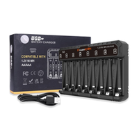 POWERKAN N8 เครื่องชาร์จแบตเตอรี่ AA/AAA Ni-MH, 8 ช่อง LED ชาร์จอิสระ, เครื่องชาร์จอัจฉริยะแบตเตอรี่