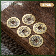 Aolie เหรียญนำโชคจากจีน5ชิ้นเหรียญฮวงจุ้ยฮวงจุ้ย I-Ching เหรียญจีนโชคดีเหรียญมังกรเหรียญราชวงศ์จีนโบราณแขวนตกแต่งหลุม