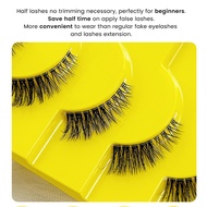 10 Pairs a Box 4D 0.07mm Faux Mink Half Cat Eye False Eyelashes, C Roll Transparent Stem Eye Tail El
