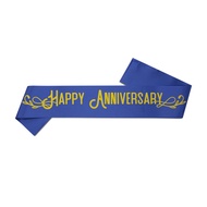 Happy Anniversary Satin Sash Selempang Anniversary Celebration Decation Gift f Couples