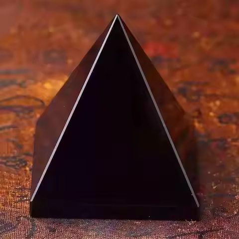 4cm Natural Obsidian Pyramid Living Room Mineral Triangle Black Crystal Point Reiki Energy Stone Orn