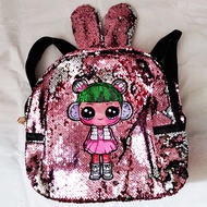 Sequin Flip Shine Blink Bunny Lolip Children's School Backpack (ZH-AC042)