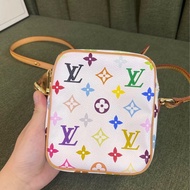 LV 白三彩金豆相機包