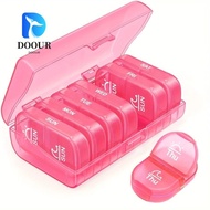 DOOUR AM PM Medicine Box, Easy to Fill Large Compartments Weekly Medicine Box, Portable Medicine Sto