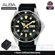 [Official Warranty] Alba AL4553X AL4553X1 Men's Mechanical Black Dial Silicone Strap Watch