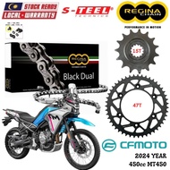 CF MOTO 450cc MT450 Full Set Regina Black Dual Chain 520 ZRA Steel Sprocket Sets