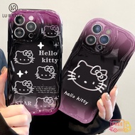 Compatible for IPhone 15 Pro Max IPhone 11 IPhone 14 Pro Max IPhone 13 Pro Max IPhone 12 Pro Max IPhone 7 Plus IPhone 8 Plus Cartoon Gradient KT Cat Shockproof TPU Phone Case