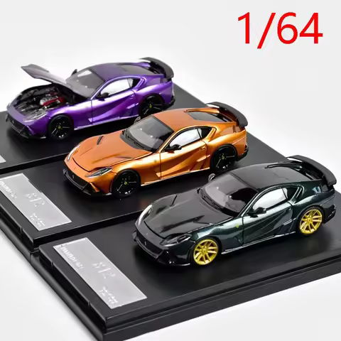 Diecast 1/64 Scale Ferrari 812 Novitec Sports Car Model Alloy Ferrari 812 Modified Racing Car Model 