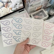 yosunrui5j] 3D Acrylic Angel Wings Crystal Stiers for Water Bottle Luggage Skateboard Rhinestone Dec