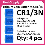 [4pcs] CR1/3N 170mAh Lithium Battery 3V DL1/3N 2L76 CR11108