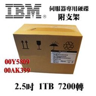 全新盒裝IBM 00Y5809 00AK399 1TB 7.2K轉 SAS介面 2.5吋 V5000伺服器硬碟