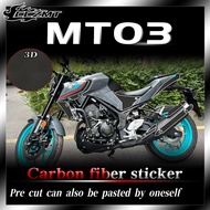 For Yamaha MT03 MT 03 stickers 3D carbon fiber stickers protective films anti scratch body decorative stickers modification accessories