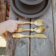 金色兒童餐具三件組 Children's Cutlery Set - Gold