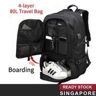 [SG] 60/80L Travel Bagpack man Expandable Sports backpack 17/18 inch laptop Waterproof backpack with