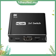 8K -Compatible Switcher 2 in 1 OUT Switcher 4K@120Hz 8K@60Hz 8K 2x1 Switch Video Converter for   DVD