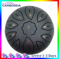 [7 Day Refund Guarantee] 6 inch 11 Tune Musical Instrument Steel Tongue Drum for Beginner (Black) [Arrive 1-3 Days]