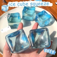 Ice Cube Squeezed Toy Ice Cube Squishy Pinch Toy Transparent Maltose Stress Relieve Toy Decompressio