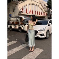 Queen silk straight skirt - (length 82cm)