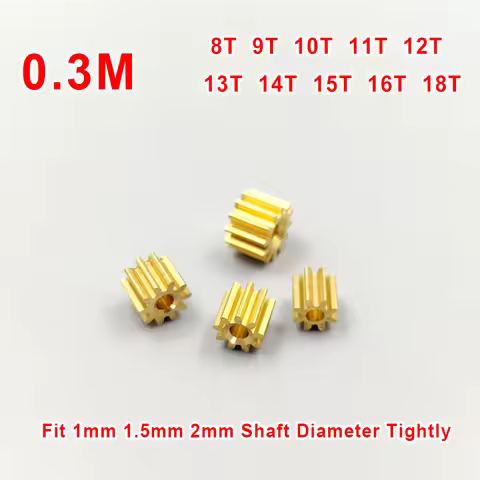 0.3M Modulus Metal Copper Gear 8T 9T 10T 11T 12T 13T 14T 15T 16T 18T Teeth Motor Spindle Gearwheel F