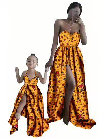 African Print Dresses for Women and Girl for Party Wedding Evening Outfits Wax Attre Dashiki Dress P