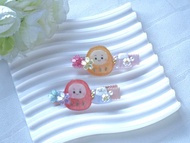 現貨 手繪達摩富士山髮夾 熱縮片滴膠 Handmde UV Resin Hair Cli