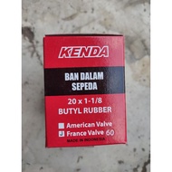 Folding bicycle inner tube 20 x 1 1/8 or 451 kenda presta valve 60mm