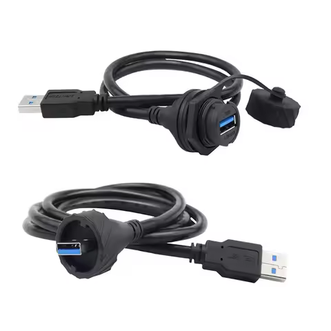 LU20 Waterproof USB 3.0 USB 2.0 Jack A Type USB Connector Female Socket Straight Data Extender Cable