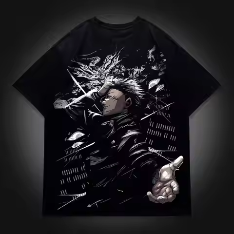 Adult and Children's Jujutsu Kaisen Gojo Satoru T-shirt, Domain Expansion 3D Printed Anime Fan Short