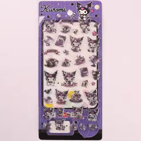 Sanrio Crystal 3D Stickers, Embossed Hello Kitty Cinnamoroll Solid Decorative Stickers, Student Gift