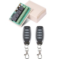 รีโมทคอนลสากล 433 MHz DC 12V 4CH รีเลย์ไร้สาย สวิตช์รีโมทคอนล RF ตัวรับ + เครื่องส่งสัญญาณ 4 ปุ่ม DI