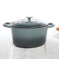 Cast Iron Crock Pot Artisan 7 Quart Enameled Cast Iron Round Dutch Oven Kitchen Cooking Pot, Slate Gray