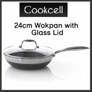 🎁SALE🎁[KOREA] COOKCELL 24cm Black Cube Wok Pan with Glass Lid  Home & Living . Kitchen & Dining . Co