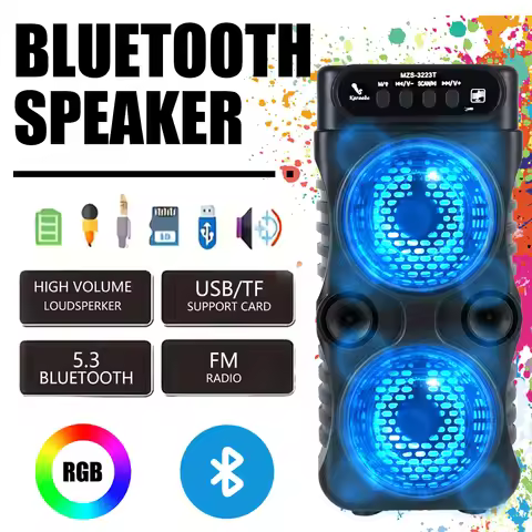 Large Bluetooth speaker, portable handle design, with microphone, compatible with JBl subwoofer part