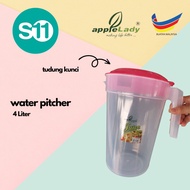 Apple Lady 4 Liter 3450 Drink Pitcher with lock lid / Jug Air Plastik 4L dengan tudung kunci