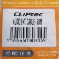 Cliptec 3.5mm audio ext. Cable 5 meter