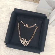 Chanel 23B雙愛心滿鑽字母 Choker 桃心設計配鑽鑲邊
