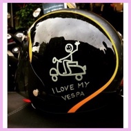 ❥ ◬ ✰ Sticker Vespa Ilove My Vespa Sticker Helmet Vespa Sprint Primavera Lx S universal 14x10cm