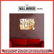 🔵🔥READY STOCK PVC Acrylic Mirror Wall Sticker Cermin Hiasan Dinding Rumah Pejabat🔥🔵